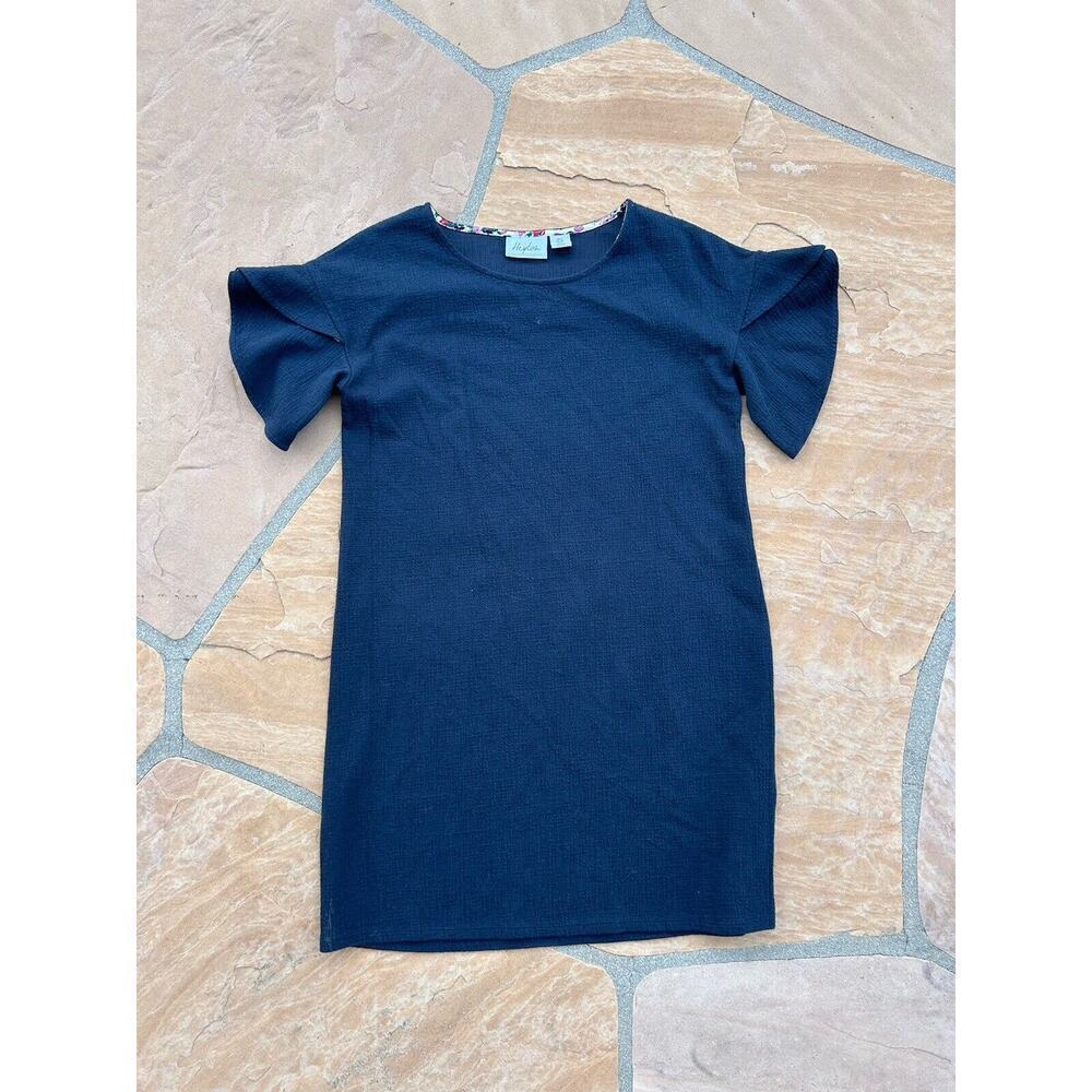 Heyton Ruffle Sleeve T-Shirt Dress Short Rayon Women’s Small Blue LS